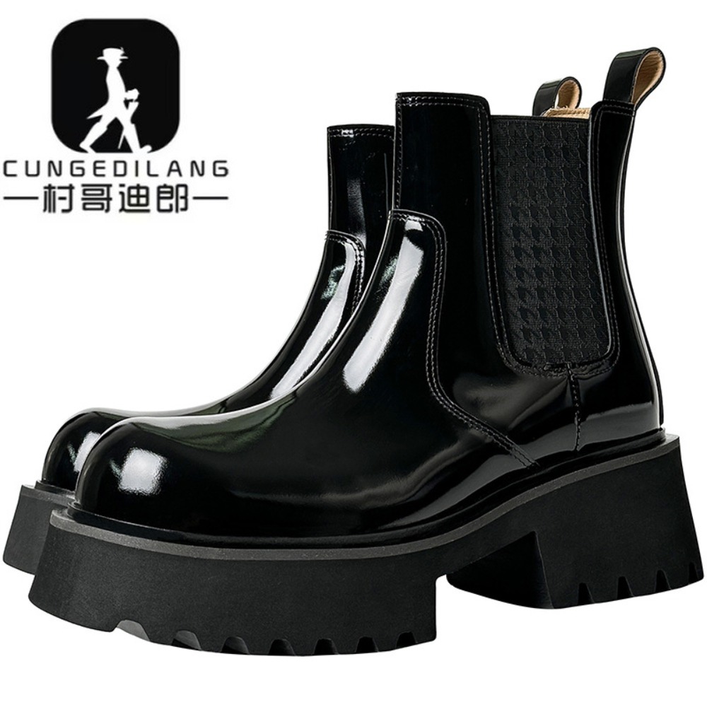 Men'S Shoes Increase Height - Kışlık Erkek Chelsea Botları, Görünmez Topuklu